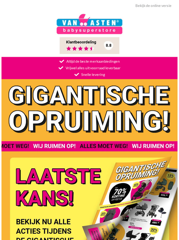 LAATSTE KANS: Profiteer nog snel van de Gigantische Opruiming!