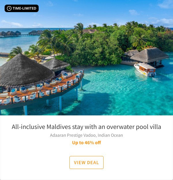 All-inclusive Maldives stay with an overwater pool villa