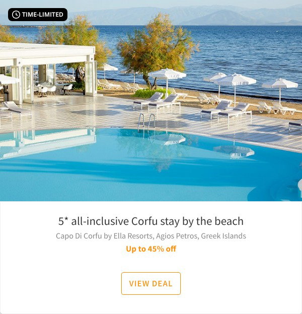 5* all-inclusive Corfu stay by the beach