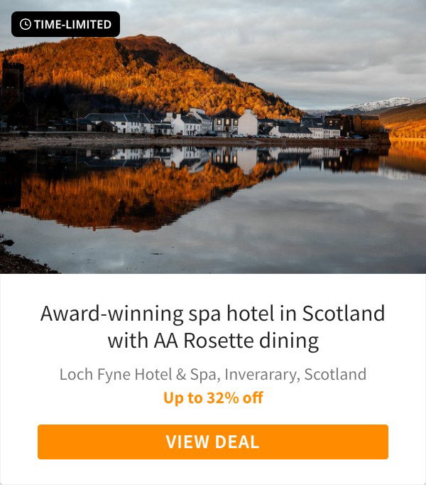 Award-winning spa hotel in Scotland with AA Rosette dining