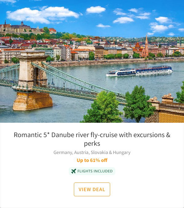 Romantic 5* Danube river fly-cruise with excursions & perks