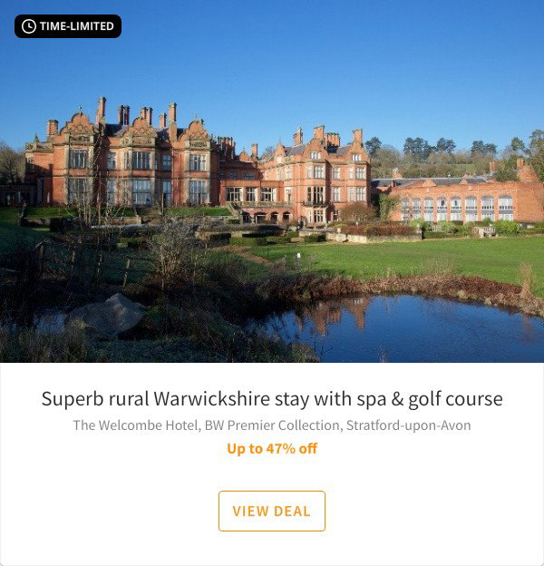 Superb rural Warwickshire stay with spa & golf course