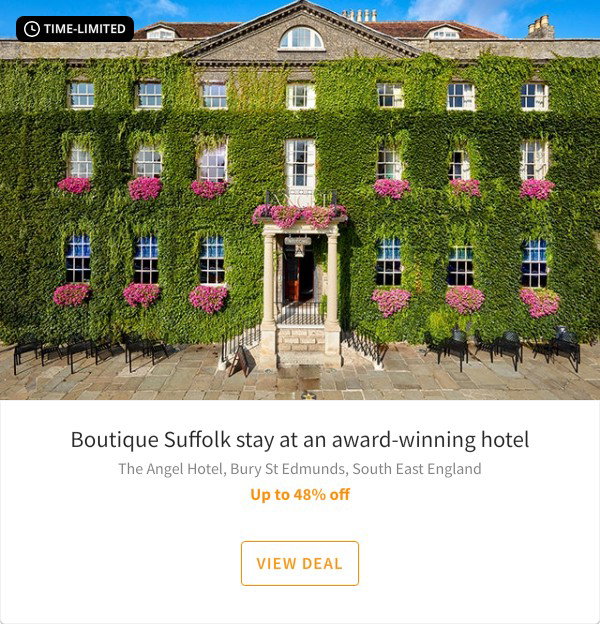 Boutique Suffolk stay at an award-winning hotel