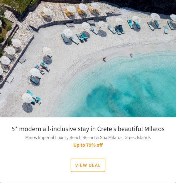 5* modern all-inclusive stay in Crete’s beautiful Milatos