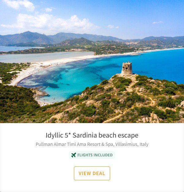 Idyllic 5* Sardinia beach escape