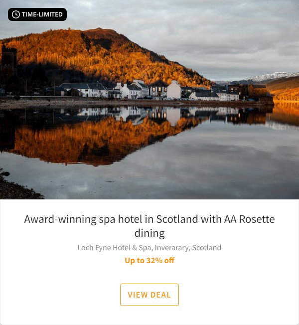 Award-winning spa hotel in Scotland with AA Rosette dining