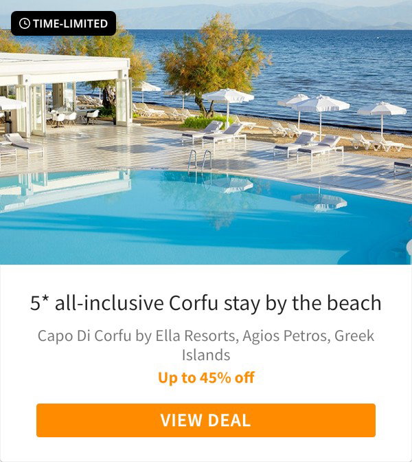 5* all-inclusive Corfu stay by the beach