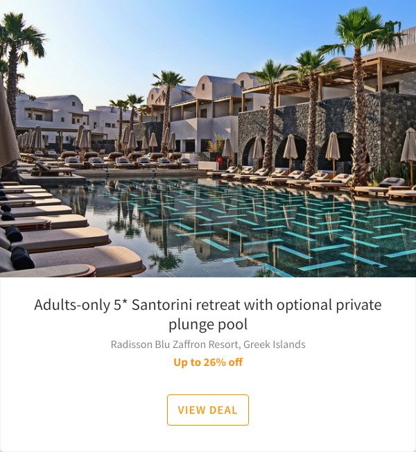 Adults-only 5* Santorini retreat with optional private plunge pool
