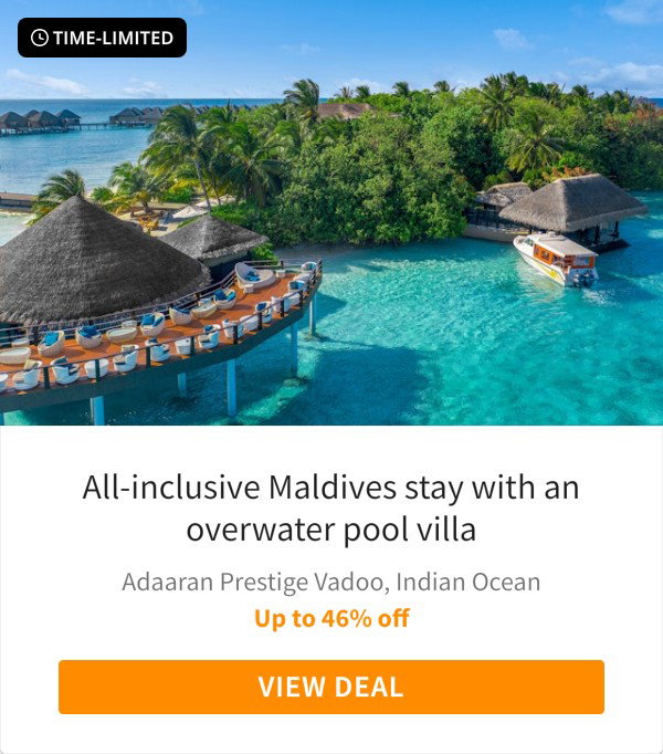 All-inclusive Maldives stay with an overwater pool villa