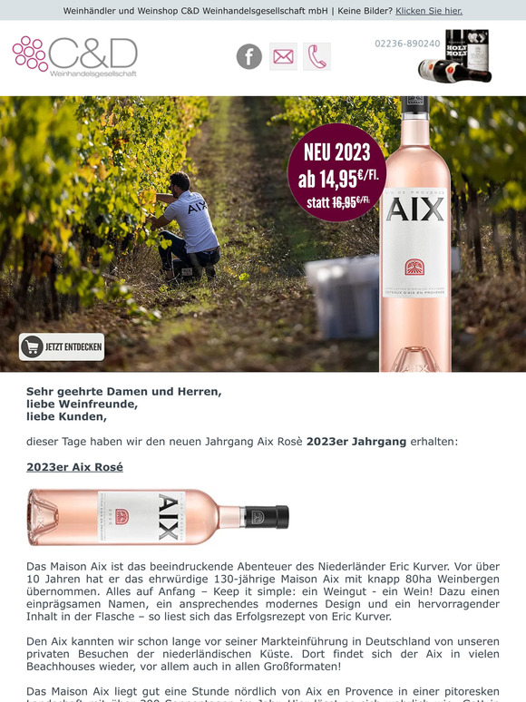 2023er Aix Rosé nur 14,95€ statt 16,95€!