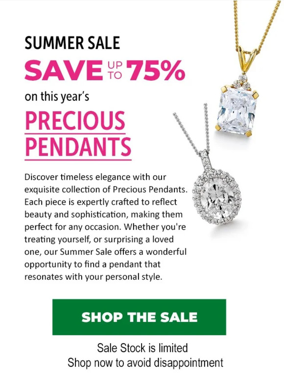 Perfect Pendants – up to 75% Off ✨