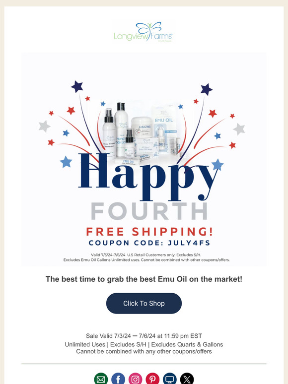 Free Shipping! Cue the fireworks!