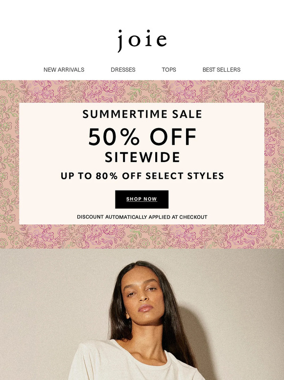 Styles in white: 50% off!