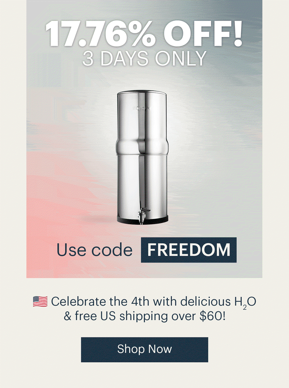 17.76% Off! 3 Days Only! Use Code: FREEDOM