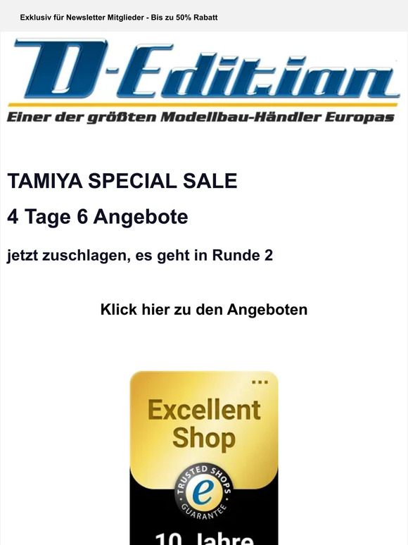 TAMIYA 4 Tages SALE 📣 6 Top Angebote ⭐ Runde 2