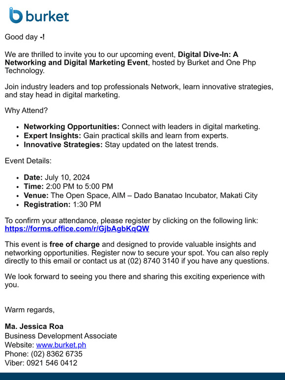 You're Invited! RSVP for “Digital Dive-In: A Networking and Digital Marketing Event”