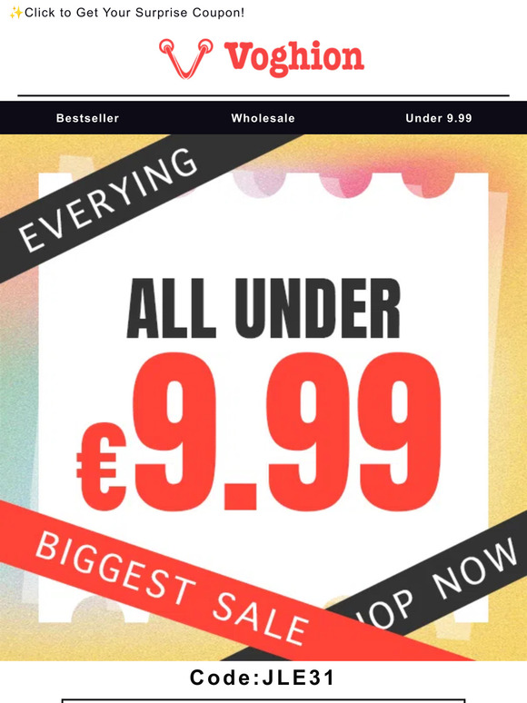 Voghion 😁Best BuysAll Under 9.99€![Code Inside] Milled