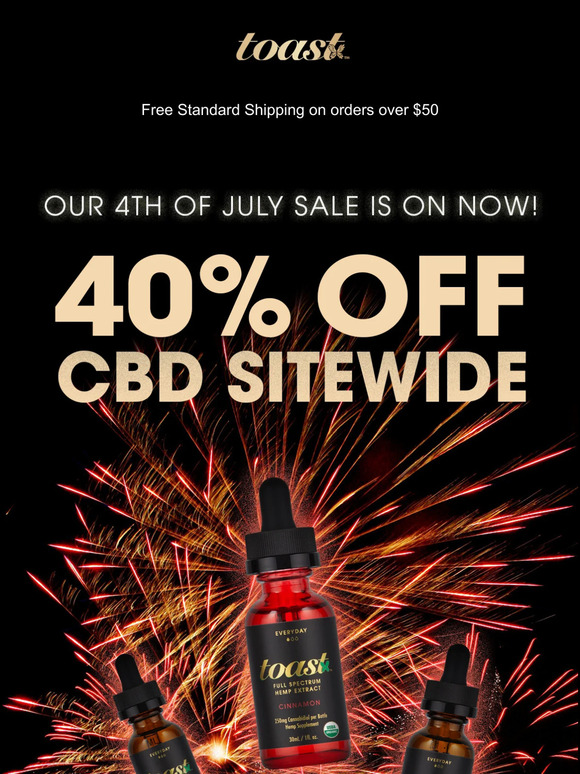 Red, white, and GREEN! 40% off CBD sitewide starts now! 🎆🥳