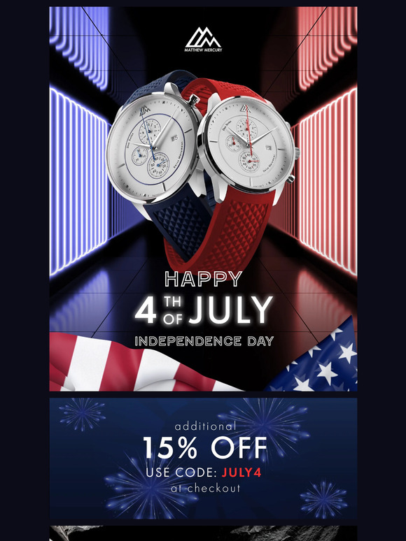 🇺🇸 Celebrate 4th of July with 15% OFF and 2 Free Straps! 🎆