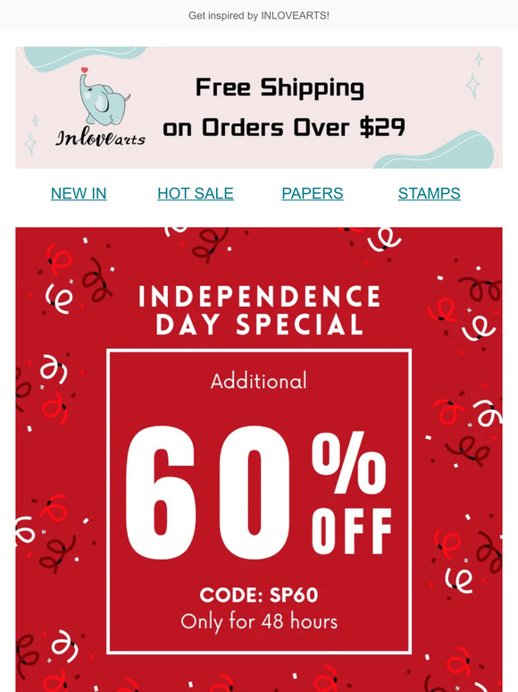 🎉Celebrate the Day!! All Save up to 60% OFF💥💥
