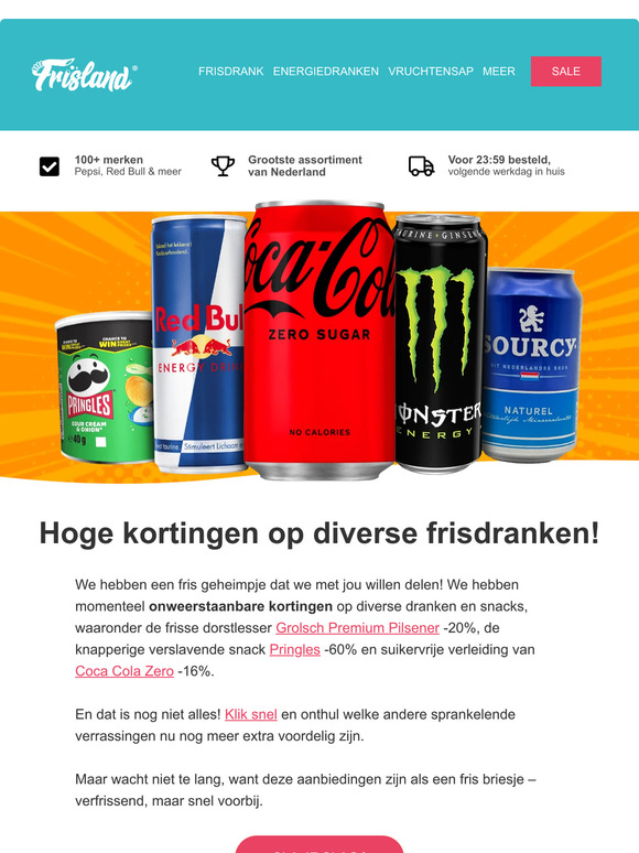 Psst, hoge kortingen op diverse frisdranken! 👀