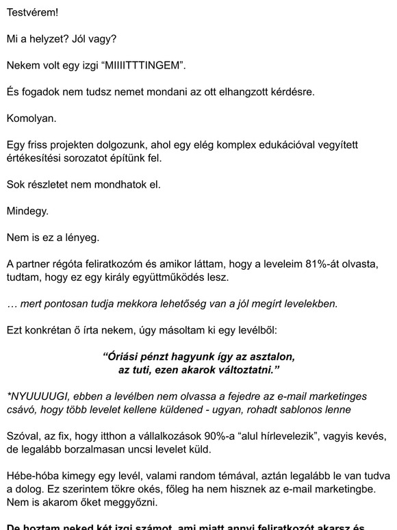 60.309 Ft bevétel hírlevelenként