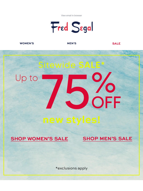 Our Biggest Sale of the Season: 75% OFF almost everything!