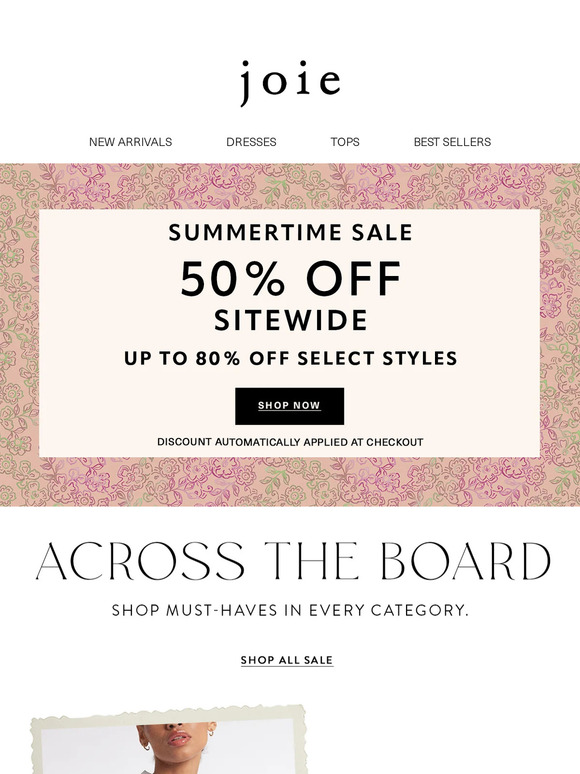 50% off across all categories!