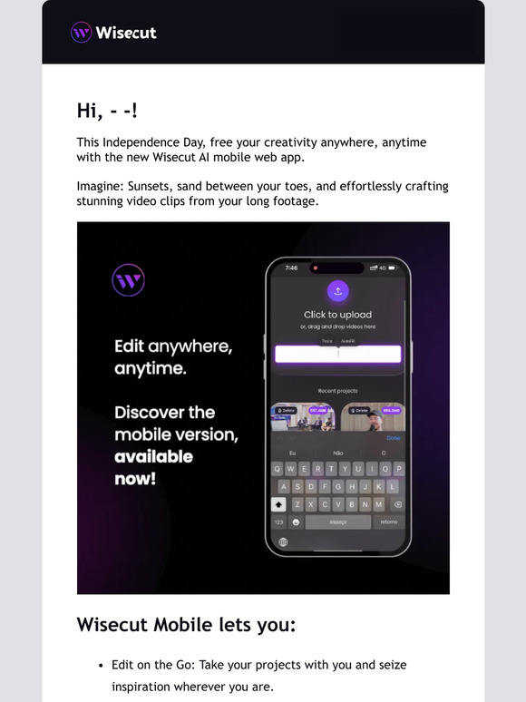 Introducing Wisecut AI Mobile: Freedom to Edit 📱🎆