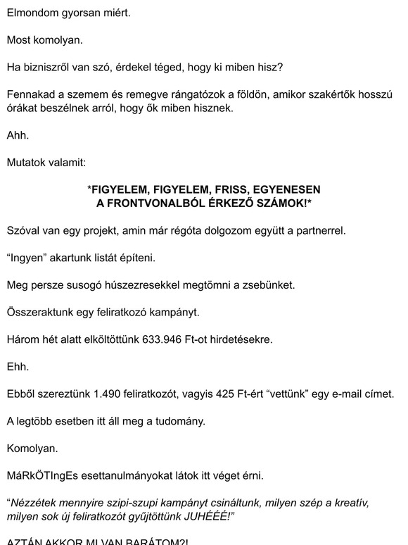 Nem hiszek az e-mail marketingben