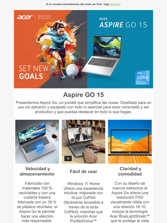 Aspire Go: un portátil que simplifica las cosas