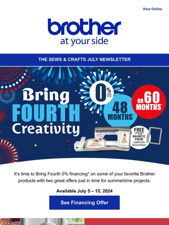 Brother: The Brother Sews & Crafts Newsletter - July 2024 | Milled