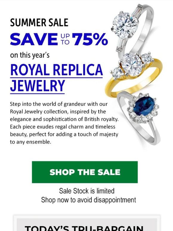 Royal Jewelry at up to 75% Off