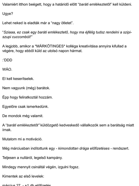 Én szóltam (határidő)