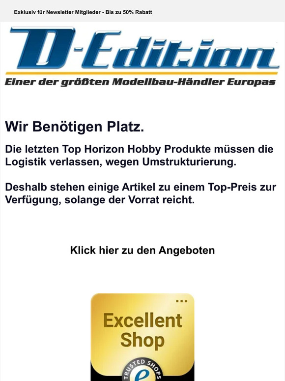 Horizon Hobby 📣 Abverkauf ⭐ wir Brauchen Platz