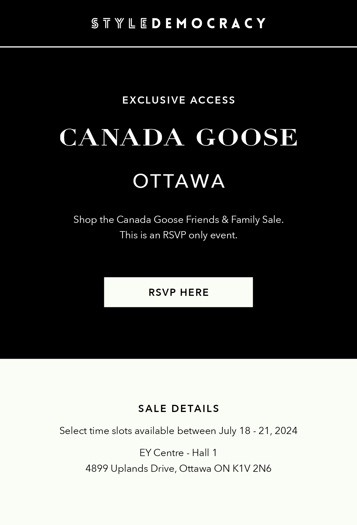 StyleDemocracy Exclusive Invite Canada Goose Ottawa Sale Milled