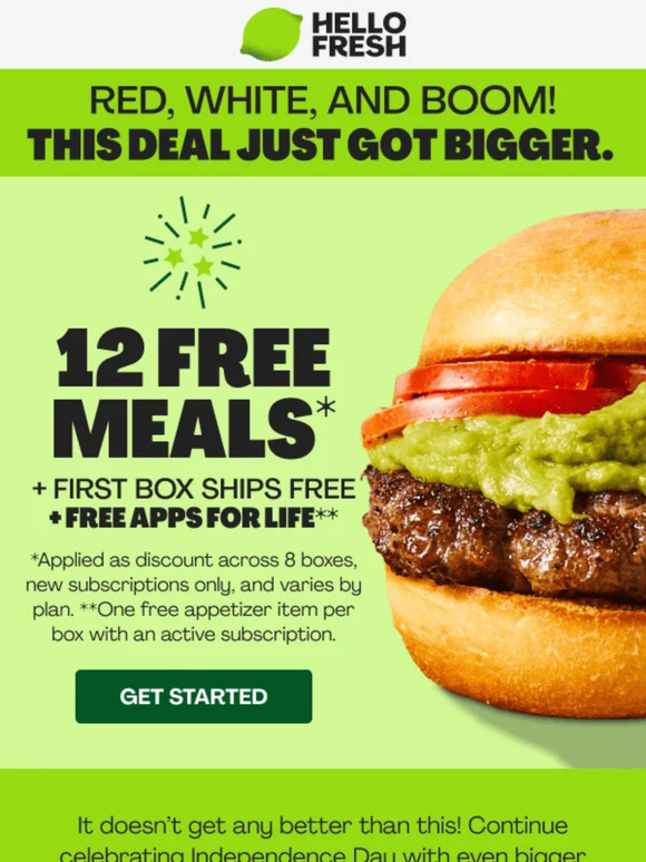 Even MORE to Celebrate: 12 FREE MEALS