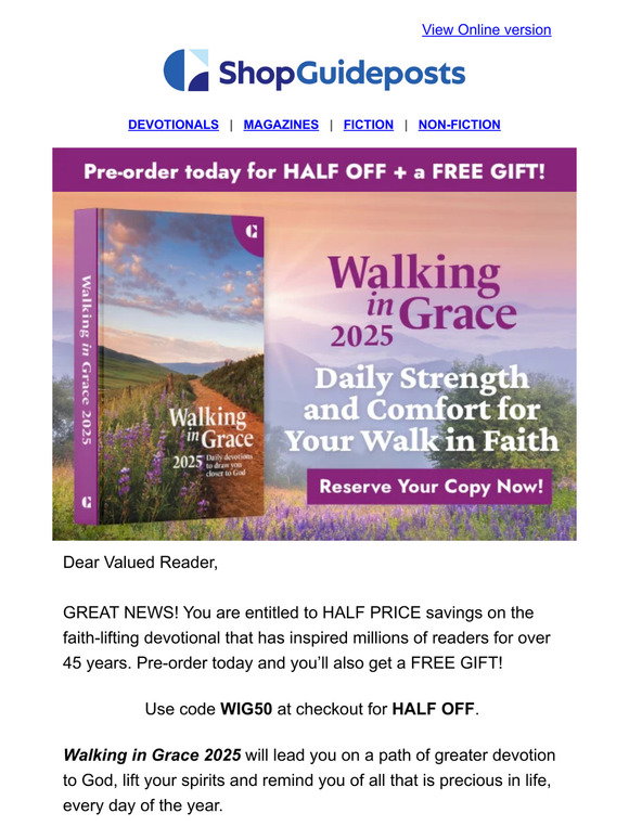 Guideposts Get Half Off + a Free Gift! Walking in