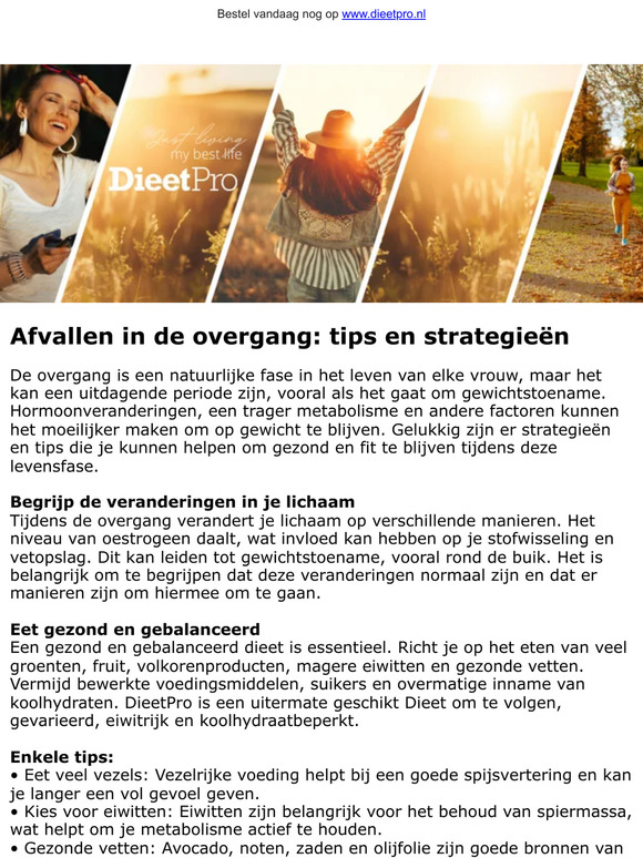 Afvallen in de overgang, het kan!