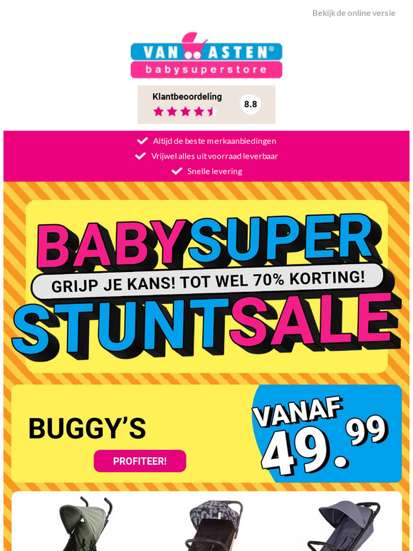 Buggy's al v.a. €49.99 tijdens de BabySuperStuntSale!