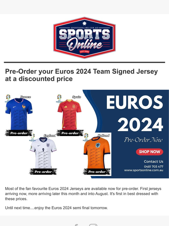 Euros 2024 team signed jerseys