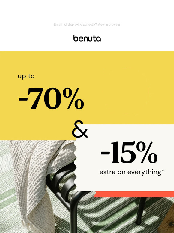 ☀️ SALE: Up to -70% AND -15% extra! 😍