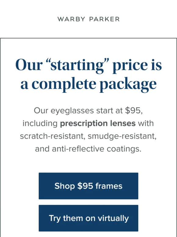 Warby Parker Prescription glasses with perks Milled