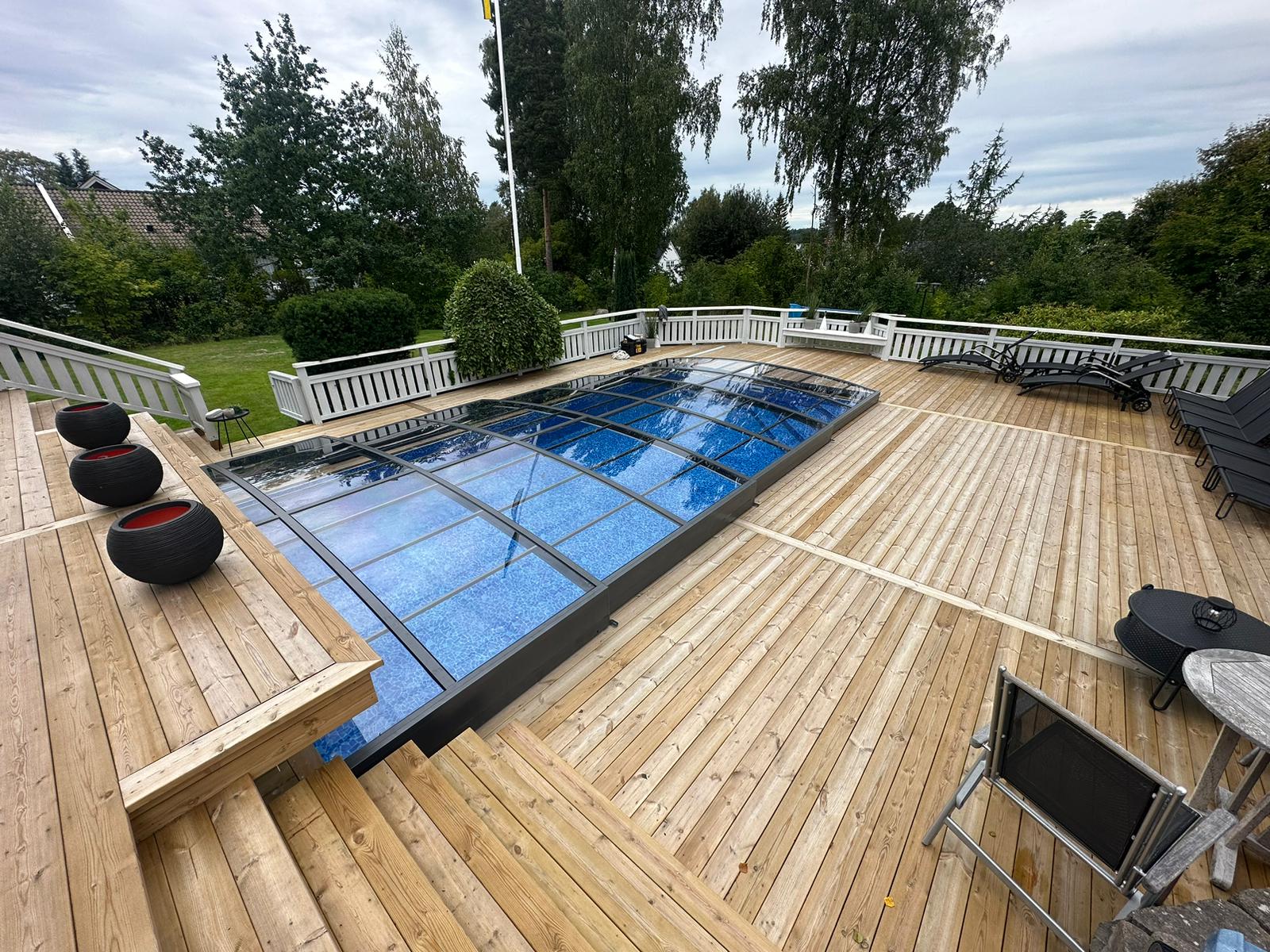 Pooltak i BOX Sydney 3x6 (Enkelskena, Antracit)