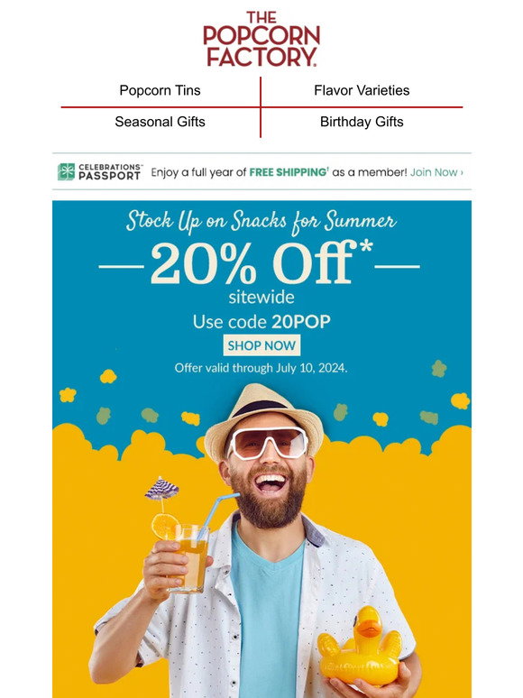 The Popcorn Factory: Cravings don't stand a chance with 20% off. | Milled