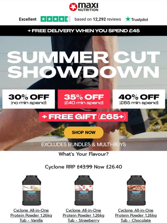 Cyclone just £26.40 with 40% off on orders over £65