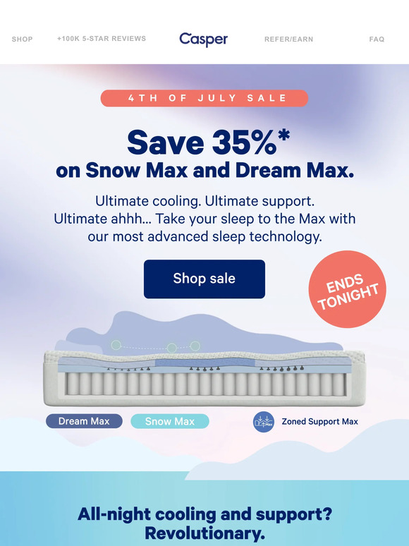 Casper Email Newsletters Shop Sales, Discounts, and Coupon Codes