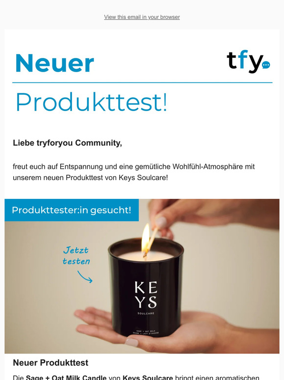 Neuer Produkttest: Sage + Oat Milk Candle