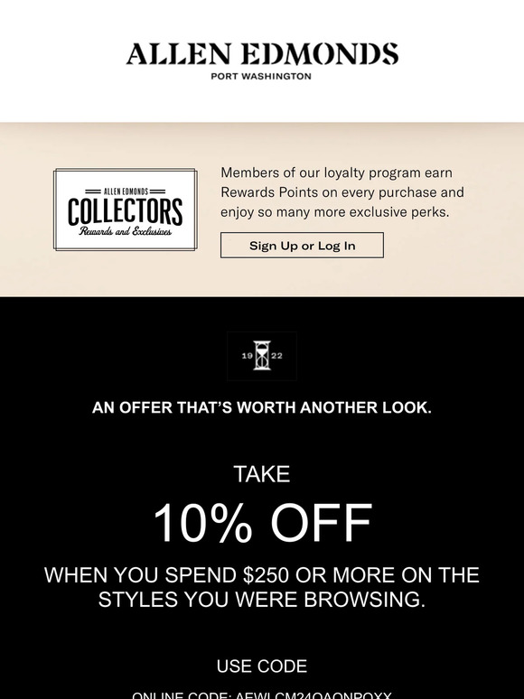 Allen Edmonds Email Newsletters Shop Sales, Discounts, and Coupon Codes