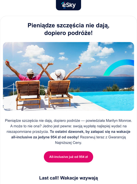 Wakacje all-inclusive od 954 zł!  🏖️ Rezerwuj — lato ucieka!